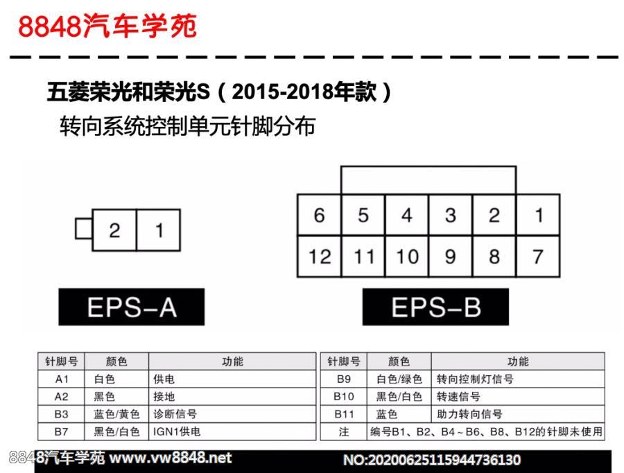 2015-2018年五菱荣光和荣光S转向系统控制单元